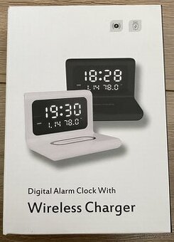 Digitálny budík s bezdrôtovou nabíjačkou 2v1, NOVÝ