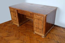 Art deco starožitný masívny písací stôl - 1