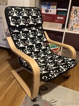 Ikea detské kreslo Poang mačka