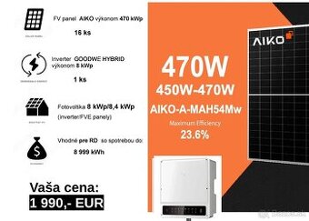 Sada FVE s výkonom 8 kWp (Goodwe + 16 ks panelov) 1,990.-