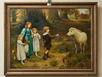 Ochočenie poníka – olej na doske