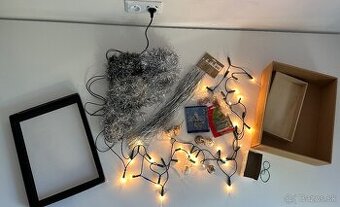 Vianočná výzdoba svetielka ozdoby reťaze háčiky