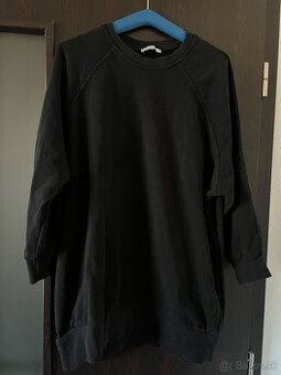 Čierna dámska predĺžená mikina