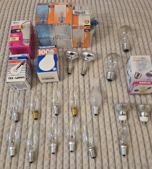 Wolfrámové (klasické) žiarovky  rôzne druhy