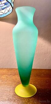 Saténová vaza Carlo Moretti 1970, výborný stav
