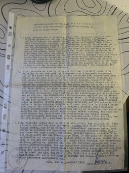 Originálny nemecký vojenský dokument