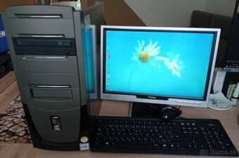 starší PC Intel dvojjadro, WiFi, monitor 17" (komplet)