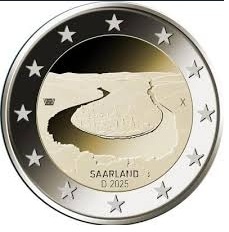 2€ Nemecko 2025-Veľká zákruta rieky Saar pri Mettlachu