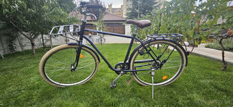 Mestský bicykel Elops 520 s vysokým rámom kaki