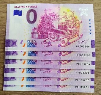 0€ / 0 euro / 0 eurová bankovka ŠŤASTNÉ A VESELÉ
