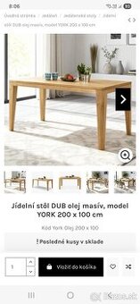 Masívny dubový jedálenský stôl – pevný, kvalitný 200x100