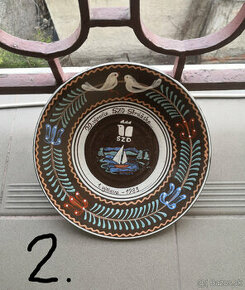 2 Pozdišovska keramika dekoratívne taniere na stenu - 1