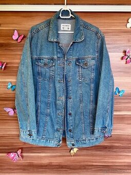 Dlhá riflová bunda, džínsová bunda, PULL & BEAR, S-M, nová