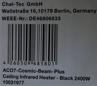 Cosmic Beam Plus 2400W ohrievač na terasu