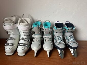 Lyžiarky, korčule a kolieskové korčule