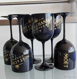 Moët&Chandon luxusne čierne poháre moet pohár, poháre