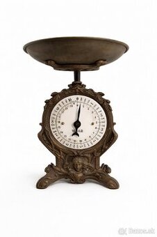 Výjimečné starožitné figuralní váhy – jednomiskové | 10 kg