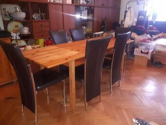 edám 6x kožené stoličky čiernej farby