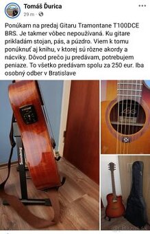 Gitara Tramontane T100DCE BRS