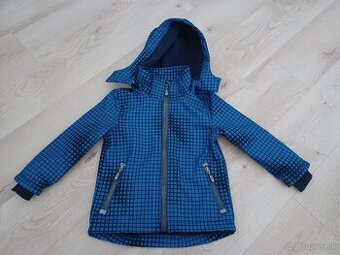 Modrá kockovaná softshellová bunda