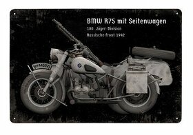 plechová cedule - BMW R75 - 100. Jäger-Division