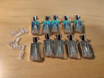 10x Konektor RJ45 tienený cat 6a/7 drôt STP