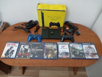 Playstation 2 slim black + hry