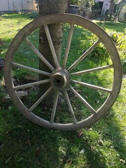 Veľké starožitné drevené koleso 102cm