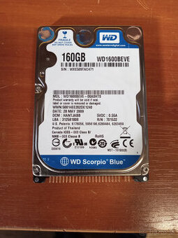HDD WD 160GB 2,5" ATA / IDE / PATA