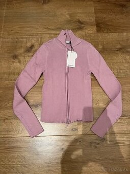 Ružový sveter na zips - s visačkou