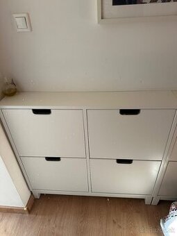 2x Skrinka na topánky IKEA STÄLL – biela, 96×17×90 cm