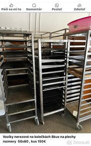 Regale antikorové na kolieskach + gastro zariadenie