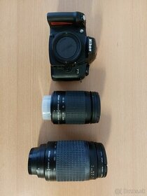 Nikon F75 + objektívy Nikkor 28-100 a Nikkor 70-300 mm.