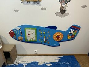 Viga - drevena nastenna hra lietadlo 180cm Montessori