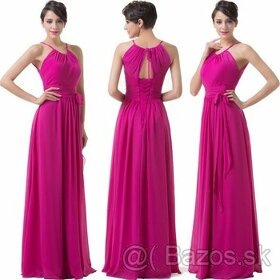 Ružové spoločenské šaty veľ. 30- 34 - XS _S