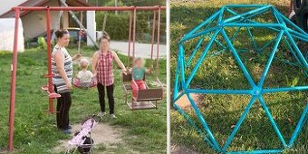 predám záhradnú hojdačku a preliezku na záhradu do exterieru