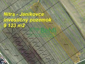 Nitra Janíkovce - investičný pozemok 9 123 m2 ID 494-14-MI