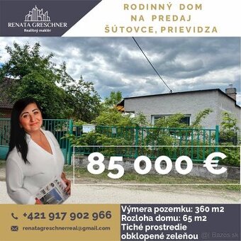 RODINNÝ DOM NA PREDAJ, ŠÚTOVCE, PRIEVIDZA