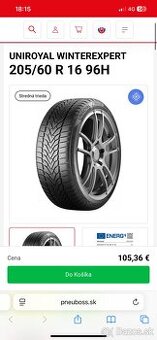 Zanovne zimne pneu Uniroyal (Michelin ) 205/60/R16...