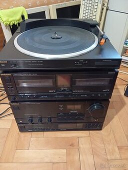 Technics systém zosilovač kazeta gramofón fm