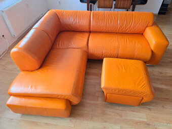Kožená rohová sedačka