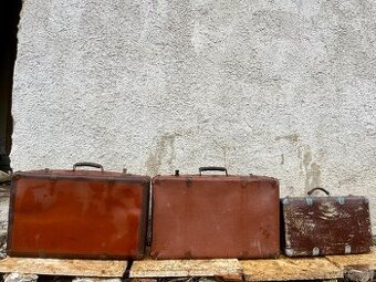 Starožitný starý retro cestovný kufor - 1ks