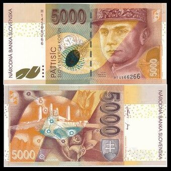 Kúpim 5000 Sk 1999 séria H v stave N (UNC)