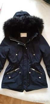 Tmavomodrá bunda Zara XS