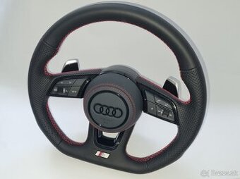 AUDI KOŽENÝ EXCLUSIVE ČERVENA NIT VOLANT + AIRBAG + F1 PADLA