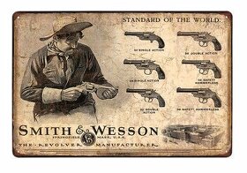 cedule plechová - Smith & Wesson - Standard Of The World