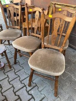 stolička masív, semiš, bazar, 4 ks, cena za kus 15 eur
