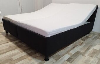 cierna polohovatelna manzelska postel Fines, 180x200x51 cm
