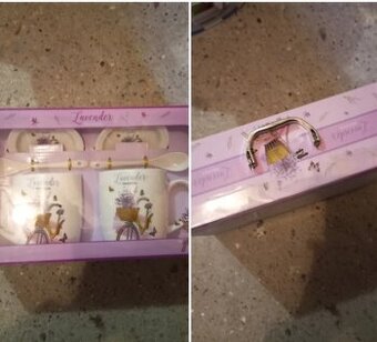 Vintage hrnčeky v kufríku