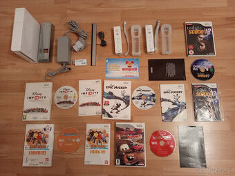 Nintendo Wii - 2x OVLÁDAČ originál Nintendo + 5 hier